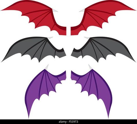 Folded Dragon Wings Drawing, Bat Wings Illustration, Bat Wings Drawing Reference, Bat Wings Reference, Bat Wing Template, Bat Wings Drawing, Wings Reference, Cartoon Bat, Wings Drawing