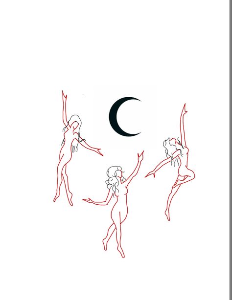 Dancing Body Reference, 3 Women Dancing Tattoo, 3 Dancing Ladies Tattoo, Three Dancing Women Tattoo, Female Friendship Tattoos, Woman Dancing Tattoo, Women Dancing Tattoo, Sari Tattoo, Goddess Of The Moon Tattoo