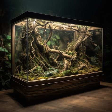 Modern Snake Enclosure, Large Terrarium Ideas Unique, Snake Setup, Bioactive Enclosure, Paludarium Ideas, Bioactive Terrarium, Snake House, Vivarium Ideas, Bioactive Vivarium