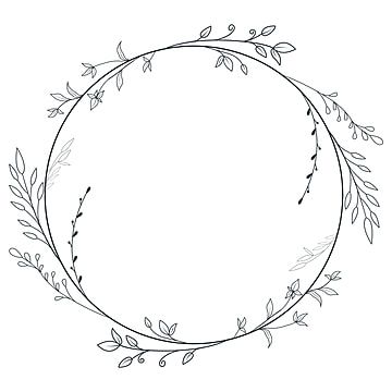 Leaf Border Drawing, Fall Leaf Border, Leaf Border Design, Drawing Borders, Vine Drawing, Roxy Logo, Botanical Frame, Frame Drawing, Circle Borders