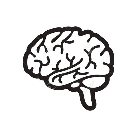 Brain Drawing Simple, Human Brain Drawing, Inspiring Tattoos, Drawings With Meaning, Brain Vector, Cyberpunk Tattoo, Brain Drawing, Brain Tattoo, Youtube Drawing