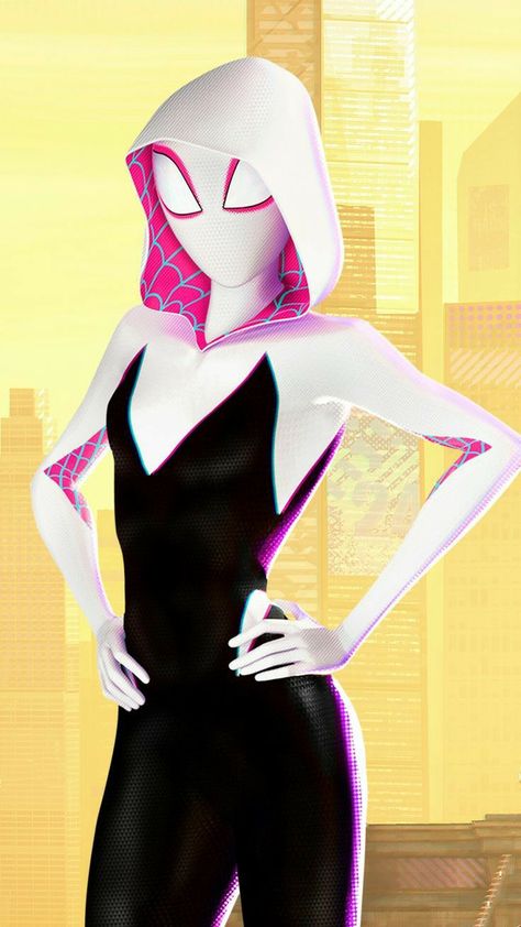 Gwen Stacy Spiderverse Costume, Spider Gwen Into The Spiderverse, Spider Gwen Suit, Gwen Stacy Across The Spiderverse, Spider Man Girl, Girl Spiderman, Spider Gwen Art, Spider Suit, Gwen Spiderman