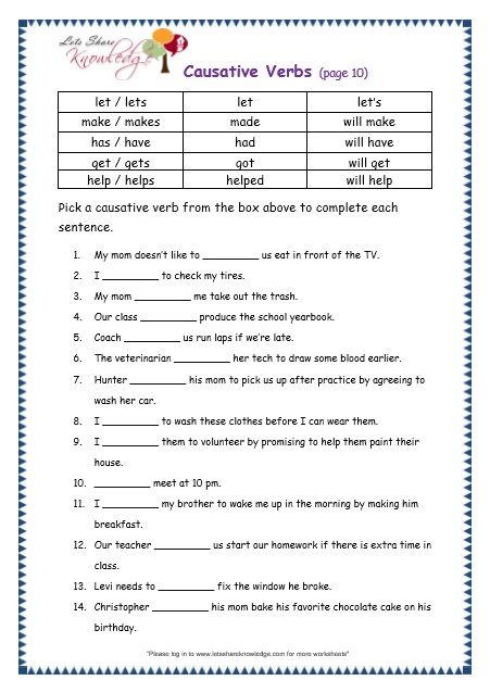 Causative Verbs, Helping Verbs Worksheet, Article Grammar, Verbs Worksheet, Helping Verbs, Hindi Language Learning, English Exercises, Verb Worksheets, School Yearbook