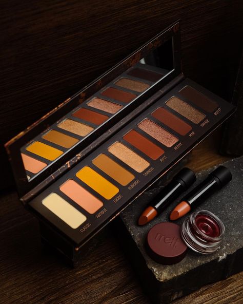 Melt Cosmetics shared a post on Instagram: “Our gorgeous NEW Rust Palette, Burnish Gel Liner & Rust Collection are available now! Shop 🛍…” • Follow their account to see 10.2k posts. Rust Palette, Indie Makeup, Melt Cosmetics, Mood Instagram, Gel Liner, Beauty Business, Makeup Storage, Makeup Inspo, Eyeshadow Palette