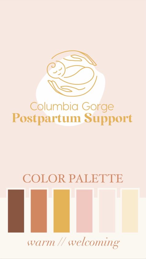 Fertility Color Palette, Doula Color Palette, Welcoming Color Palette, Doula Logo Ideas, Doula Logo Design, Midwife Logo Design, Doula Business Welcome Packet, Doula Branding, Postpartum Doula Services