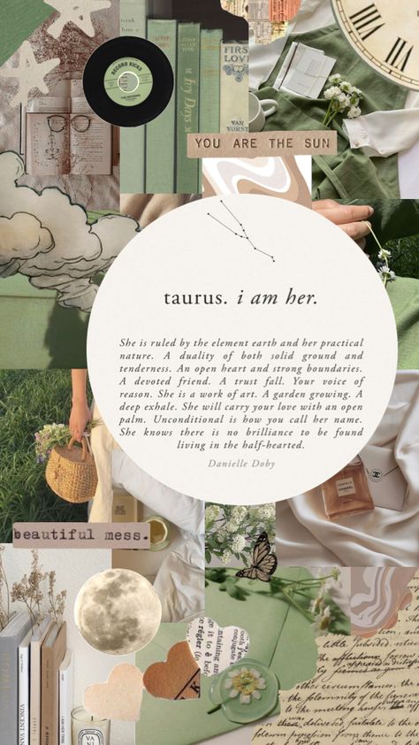 Wallpaper Backgrounds Taurus, Taurus Green Wallpaper, Taurus Collage Wallpaper, April Taurus Aesthetic, Taurus Aesthetic Art Wallpaper, Taurus Aesthetic Quotes, Zodiac Signs Aesthetic Wallpaper, Taurus Aesthetic Moodboard, Taurus Phone Wallpaper