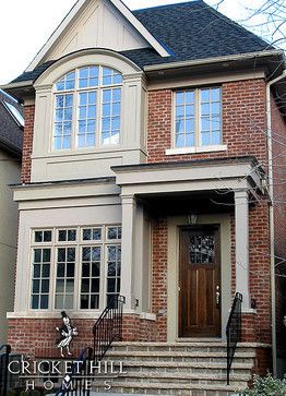 Vinyl House Exterior, Brick Front House, Red Brick Home Exterior, Orange Brick Exterior, Orange Brick Houses, Brick House Exterior Makeover, Hill Homes, Red Brick House Exterior, Steel Homes