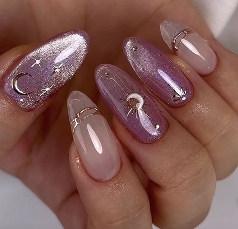 Pink Chrome Nails, Wedding Nails Glitter, Purple Nail Designs, Eye Nails, Nails Polish, Cat Eye Nails, Prom Nails, Funky Nails, Chic Nails