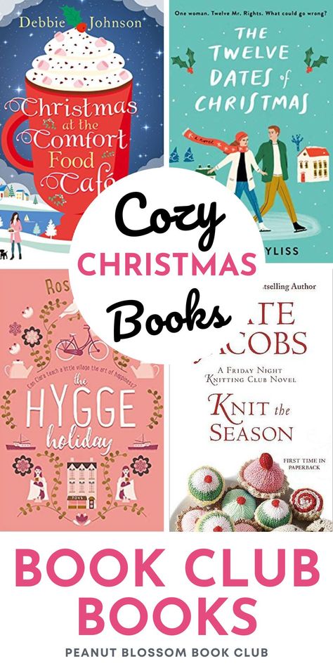 Cozy Christmas Book Club Books Christmas Books For Book Club, Christmas Books 2023, December Book Club Ideas, Cozy Christmas Books, Christmas Book Club Books, November Book Club Ideas, Cozy Winter Books, Christmas Books Aesthetic, Christmas Book Club