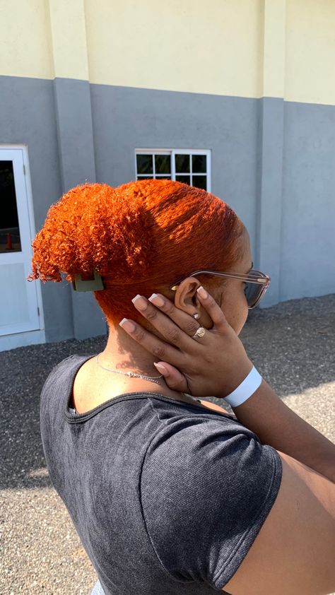 Ginger hair color Ginger 4c Natural Hair, Ginger Natural Hair Black Women, Ginger Hair Dye, Ginger Afro, Blonde Styles, Orange Hair Dye, Ginger Hair Dyed, Dyed Curly Hair, 2023 Hair