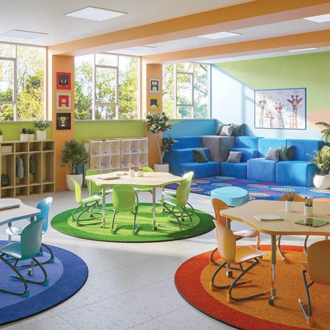 Daycare Furniture | Preschool Furniture | Becker's Kids Ministry Rooms, Home Playroom, Preschool Decor, Oval Area Rug, Start School, Bath Light Fixtures, Library Furniture, Classroom Furniture, Classroom Design