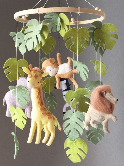 Safari Baby Mobile, Mobile Safari, Elephant Mobile, Jungle Thema, Mobile Hanging, Baby Mobil, Baby Boy Mobile, Cot Mobile, Jungle Nursery