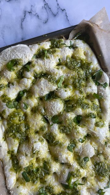 Pesto Focaccia, Focaccia Dough, Asparagus Zucchini, Foccacia Recipe, Fresh Basil Pesto, Marinated Artichoke Hearts, Burrata Recipe, Pesto Bread, Foccacia Bread