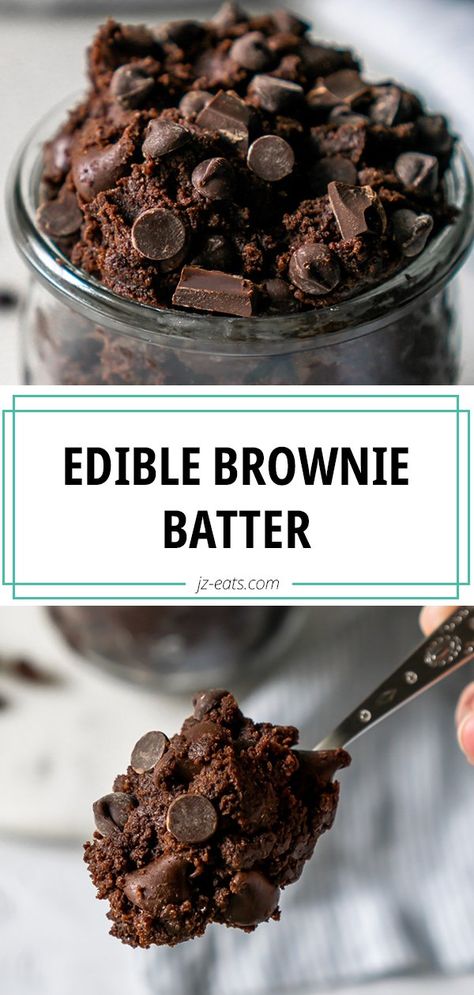 Chocolate Cookie Dough For One, Edible Cookie Dough Chocolate, Edible Dessert Recipes, Edible Brownie Dough For One, Healthy Brownie Batter For One, Brownie Cookie Dough Recipe, Brownie Edible Cookie Dough, Edible Brownie Batter Recipe For One, Edible Brownie Batter For One Easy