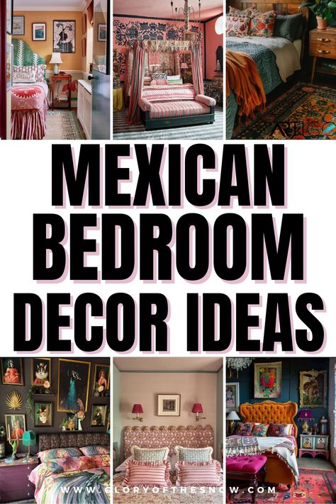 If you want to incorporate Mexican home decor into your home, check out these Mexican style bedroom ideas! Mexican room decor, Mexican bedroom decor, Mexican bedroom furniture, Mexican bedroom accessories, Mexican decor ideas, modern Mexican style bedroom, Mexican style bedroom furniture, Spanish style bedroom, How To Create A Mexican Style Bedroom, colorful bedroom ideas, Mexican interior design inspiration, Mexican rustic home decor ideas, Mexican home decor stores, bedroom makeover ideas. Mexican Room Aesthetic, Mexican Room Decor, Mexican Modernism Interior, Mexican Style Bedroom, Mexican Nursery, Mexican Decor Ideas, Mexican Bedroom Decor, Mexican Farmhouse Decor, Mexican Room