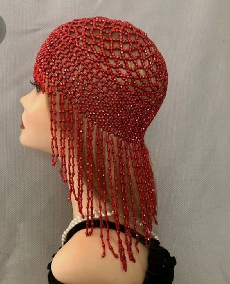 Skull Headpiece, Beaded Headdress, Art Deco 20s, Flapper Accessories, Flapper Headpiece, Beaded Headpiece, Unique Headband, Deco Beads, Red Fringe