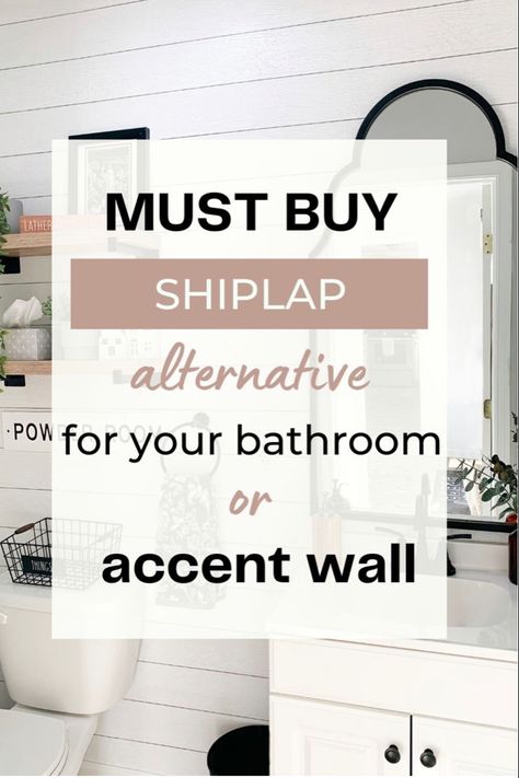 Must buy shiplap for a bathroom accent wall Bathroom With Shiplap Accent Wall, Shiplap Alternative, Shiplap Bathroom Accent Wall, Bathroom Shiplap Wall, Shiplap Wall Paper, Wall Alternatives, Shiplap Bathroom Wall, Small Rustic Bathroom, Modern Farmhouse Bathroom Decor