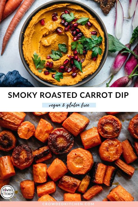 Arabisk Mad, Easy Make Ahead Appetizers, Carrot Dip, Crowded Kitchen, Dip Easy, Roasted Carrot, Make Ahead Appetizers, Vegan Roast, Vegan Dip