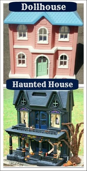 Make a Haunted House From An Old Doll House...OK I know if you look at these… Make A Haunted House, Homemade Halloween Crafts, Cheap Diy Halloween Decorations, Halloween Decorations To Make, Casa Halloween, Halloween Fest, Haunted Dollhouse, Cheap Halloween, A Haunted House