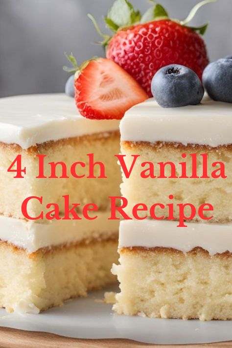 This 4-inch vanilla cake recipe creates a moist and fluffy dessert perfect for small gatherings. With simple ingredients like flour, sugar, butter, eggs, and vanilla extract, it's easy to prepare and results in a delightful, flavorful cake. 4 Inches Cake, 4 Inch Vanilla Cake Recipe, 4inch Cake Recipe, Easy Cake Recipies, Cake Flour Recipe Desserts, 4inch Cakes, Small Vanilla Cake Recipe, 4 Inch Cake Recipe, Cake Recipe Using Cake Flour