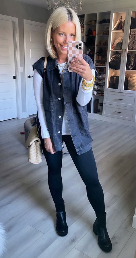 Denim vest outfit