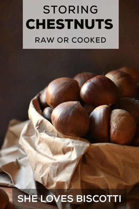 Chestnut Preserving, Roasted Chestnuts Recipes, Chestnuts Recipes, Cooking Chestnuts, Chestnut Stuffing, Chestnut Recipes, Chestnuts Roasting, Italian Christmas Cookies, Stuffing Ingredients