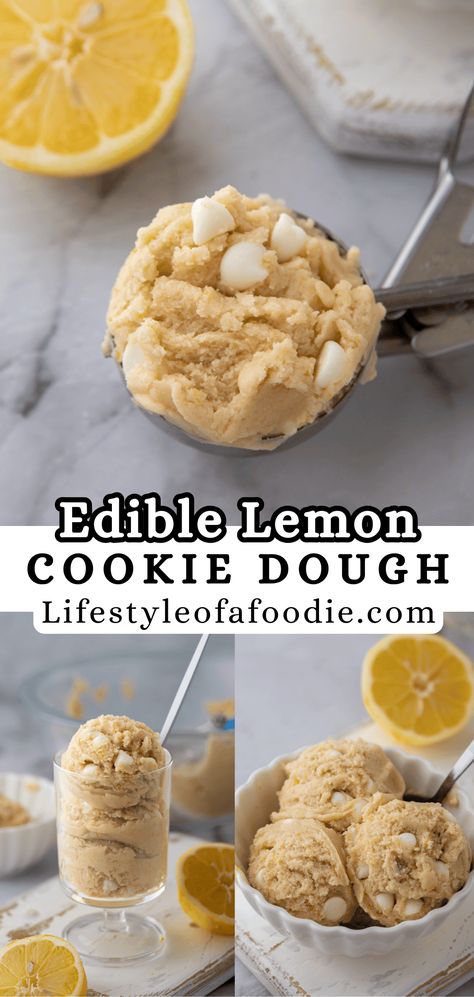 This edible lemon cookie dough is made entirely of safe, ready-to-eat ingredients and is bursting with lemon flavor. Edible Cookie Dough Flavors, Lemon Cookie Dough, Edible Sugar Cookie Dough, Business Math, Protein Powder Cookies, Edible Cookie Dough Recipe, Lemon Cookie, Cookie Dough Recipe, Butterscotch Cookies