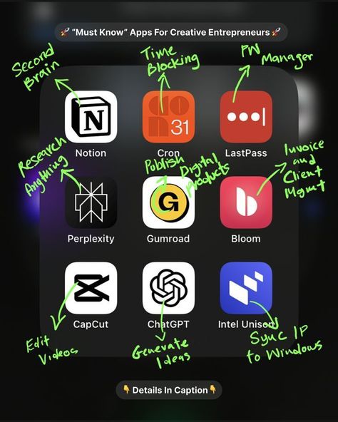 Apps Like Notion, Productive Apps Iphone, App For Content Creator, Digital Product Template, Iphone Automation Ideas, Content Creator Apps, Digital Creator Ideas, Character Ais App, How To Make An App