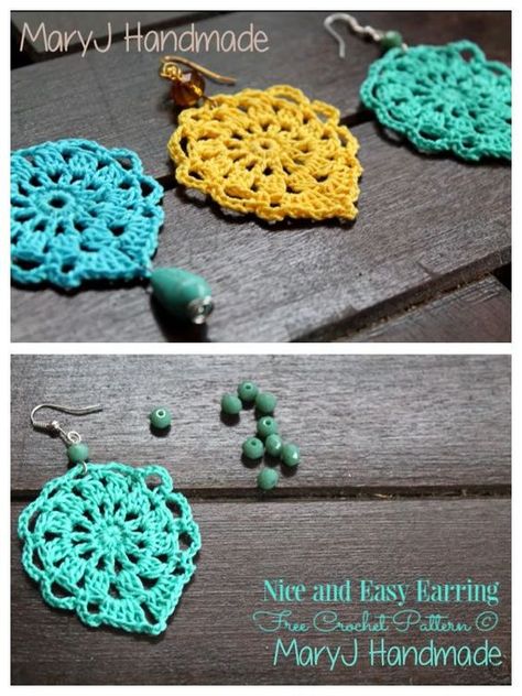 Free Earring Crochet Patterns, Easy Crochet Earrings For Beginners, Crochet Teardrop Earrings Pattern, Crochet Jewelry Patterns Free Necklaces, Crochet Doily Earrings Free Pattern, Free Crochet Earrings Pattern, Crochet Thread Earrings, Crochet Jewelry Patterns Earrings, Free Crochet Patterns For Earrings