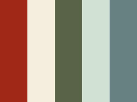 "Sage and beyond" by TheDesignWorks blue, cream, green, red, rusty, sage Red And Green Complimentary Colors, Green Blue And Red Color Scheme, Olive And Red Color Scheme, Red And Green Lounge, Red Green Gray Color Palette, Red Blue Green Living Room, Red Colour Palette Living Room, Sage Green And Red Color Palette, Sage And Red Bedroom