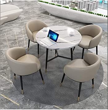 Negotiation Table, Round Table And Chairs, Powell Furniture, Dining Table Gold, Office Design Inspiration, New Classic Furniture, Chairs Office, Reception Room, Hotel Reception