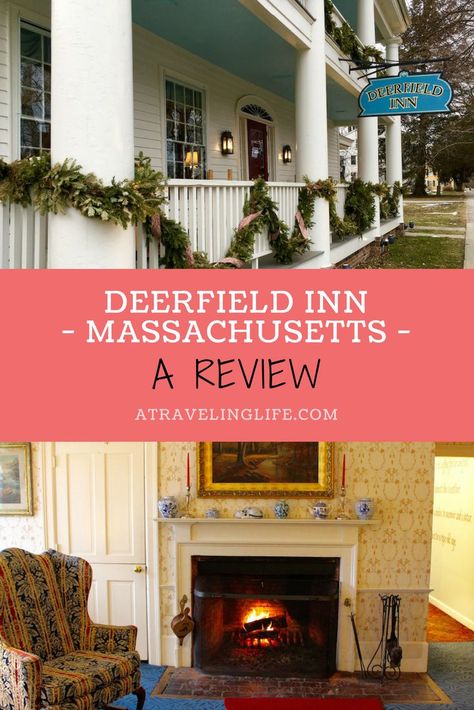 This Deerfield Inn review sums up my one-night stay at the historic property in Deerfield, Massachusetts, which I visited solo during a very cold weekend. The review also includes the best things to in Deerfield. #visitMA Deerfield Massachusetts, Massachusetts Houses, Winter Weekend Getaway, New England Usa, Winter Weekend, New England States, Famous Beaches, Senior Trip, Anniversary Trips