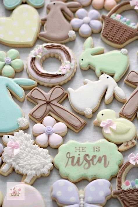 Hosting a Cookie Decorating Party (Easter Cookies) | Sweetopia Easter Sugar Cookies Decorated, Easter Biscuits, Easter Sugar Cookies, Cookie Decorating Party, Decorating Party, Spring Cookies, Easter Baking, Sugar Cookie Designs, Fancy Cookies