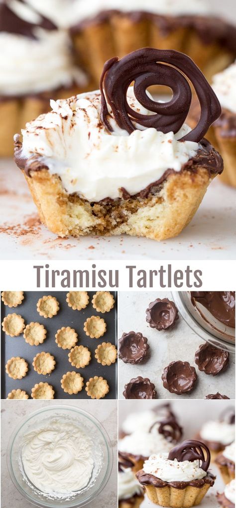 Amazing tiramisu tart recipe! Dessert Halloween, Mini Dessert Recipes, Mini Tarts, Lotus Seeds, Lotus Seed, Mascarpone Cream, Chips Ahoy, Bite Size Desserts, Mini Tart