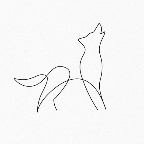 Line Art Wolf, Simple Wolf Tattoo, Tattoo Line Art, Small Wolf Tattoo, Line Artist, Single Line Art, Tattoo Line, Art Wolf, Wolf Tattoo Design