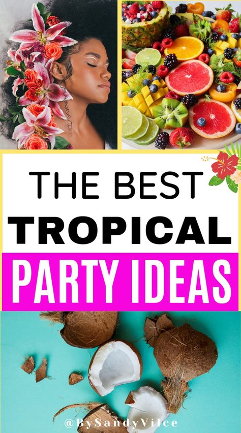 The best tropical party ideas Tropical Garden Party Ideas, Caribbean Theme Party Ideas, Island Theme Party Decorations, Tropical Party Food Ideas, Caribbean Party Decorations, Tropical Party Food, Tropical Night Party, Tropical Party Ideas, Tropical Party Theme