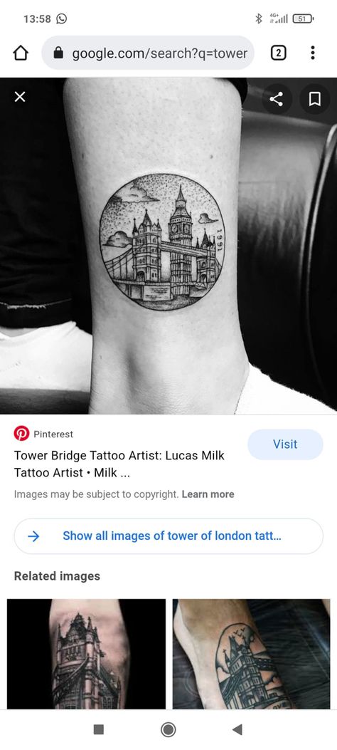 London Bridge Tattoo, Bridge Tattoo, London Bridge, Tower Of London, Tower Bridge, Getting Things Done, Skull Tattoo, Tattoo Artists, Bridge