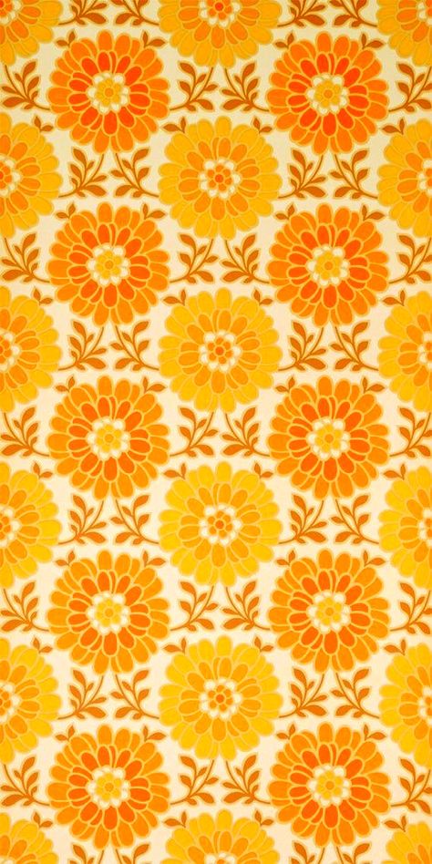 #wallaper #groovywallpaper #wallpapers #flowers #orange #yellow #pretty #aesthetic #vintage #groovy Vintage Flower Wallpaper, 60s Wallpaper, Vintage Wallpaper Patterns, Motifs Textiles, Vintage Flowers Wallpaper, Illustration Blume, 다크 판타지, Hippie Wallpaper, Motif Vintage