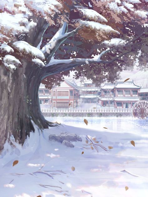 Snow Background Aesthetic, Frozen Background, Anime Snow, Anime Mermaid, Anime Places, Episode Backgrounds, Anime City, Fantasy Background, Scenery Background