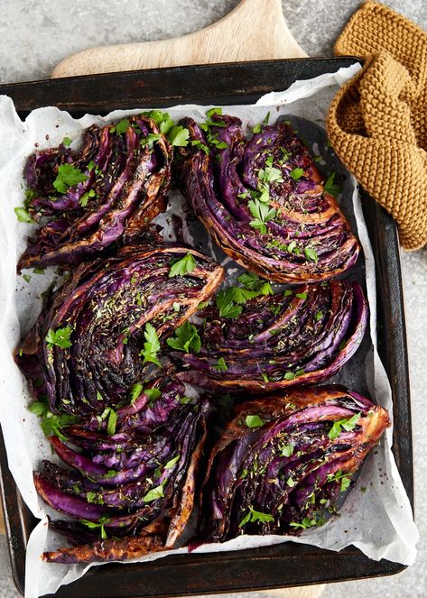 Roasted Balsamic Red Cabbage | Seasonal Content | Harris Farm Markets | Harris Farm Markets Roasted Red Cabbage, Red Cabbage Recipes, Pork Shoulder Roast, Beetroot Salad, Roast Pumpkin, Cabbage Recipes, Red Cabbage, Vegetable Sides, Veggie Sides