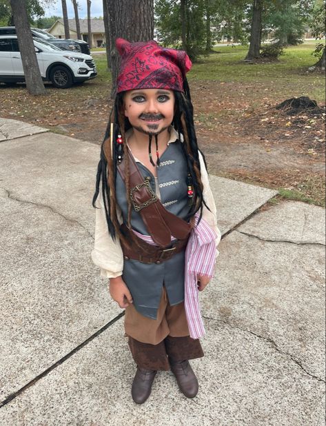 Easy Jack Sparrow Costume, Diy Jack Sparrow Costume For Kids, Jack Sparrow Kids Costume, Toddler Pirate Costume Diy, Jack Sparrow Costume Kids, Jack Sparrow Halloween Costume, Toddler Pirate Costumes, Diy Pirate Costume For Kids, Pirate Pumpkin