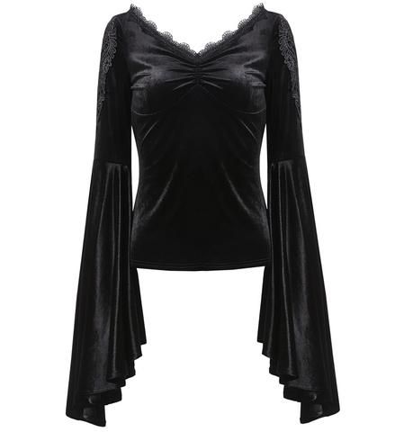 Velvet Romance Top Styl Goth, Black Velvet Top, Dark In Love, Gothic Tops, Gothic Clothes, Gothic Steampunk, Velvet Lace, Gothic Outfits, Mode Inspo