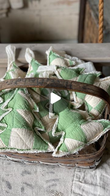 Christina Wade on Instagram: "SOLD OUT! I’ll be adding more antique quilt creations to my Etsy shop soon. Tree peg rail hangers 🌲🌲🌲. Made from a gorgeous old quilt with the sweetest minty green color. Available now in my Etsy shop, The Halsey Homestead. Link in my bio.   #vintagequilts #vintagequilt #farmhousedecor #falldecorations #falldecoratingideas #winterdecoration #simplefarmhousetouches #simplefarmhouse #primitivedecor #primitivehome #primitivehomedecor #countryrustic #americanfarmhousestyle #sussexcountynj #myantiquedhome #wornandweathered #vintagedecor" The Halsey Homestead, Rail Hangers, Peg Rail, American Farmhouse Style, Green Quilt, Old Quilts, Minty Green, Primitive Home, Antique Quilt