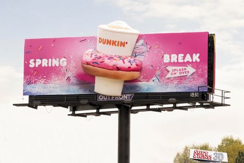 Dunkin Donuts 2 — Soft Signs 3D - 3D Billboards - 3D Inflatable Billboards - 3D Vinyl Billboard Design, Billboards Designs, Advertising Billboard, 3d Vinyl, Billboard Advertising, Logo Design Set, Spring Break, Donuts, Logo Design