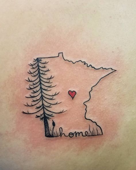 Tree Tattoo Simple, Minnesota Tattoo, Tattoos For Women Small Meaningful, Tattoo Tree, Pine Tree Tattoo, Tattoos For Women Half Sleeve, Tree Tattoo Designs, Tattoo Simple, Simple Tattoo