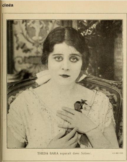 Theda Bara photographed for Salome in Cinea magazine, Fox Pictures, 1918 Theodosia Burr, Silent Film Actresses, Theda Bara, Lost Memories, Clara Bow, Buster Keaton, Silent Film Stars, Louise Brooks, Popular Actresses