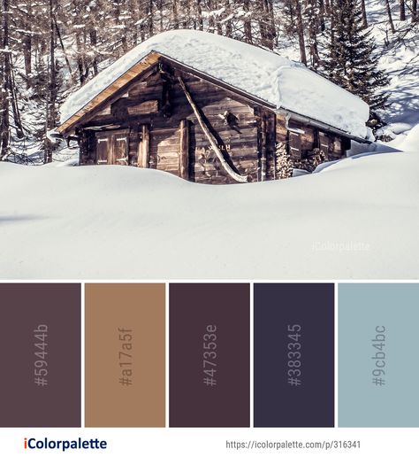 70 Log Cabin Color Palette ideas in 2019 | iColorpalette Log Cabin Interior Paint Colors, Cabin Color Palette, Winter Log Cabin, Cabin Snow, Interior Paint Palettes, Snowy Cabin, Log Cabin Interior, Ski Cabin, Color Palette Ideas