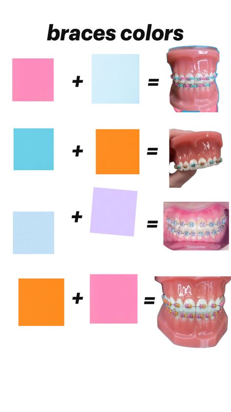 inspirational Best Braces Colors, Dental Braces Colors, Braces Colors Combinations, Pink Braces, Green Braces, Cute Braces Colors, Baking Soda Teeth Whitening, Braces Tips, Getting Braces