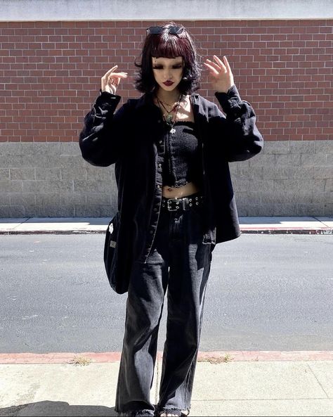 Goth Outfit Inspo, Goth Fits, Casual Goth, Alt Outfits, Black Clothing, Tokyo Fashion, Alt Fashion, Grunge Punk, Swaggy Outfits