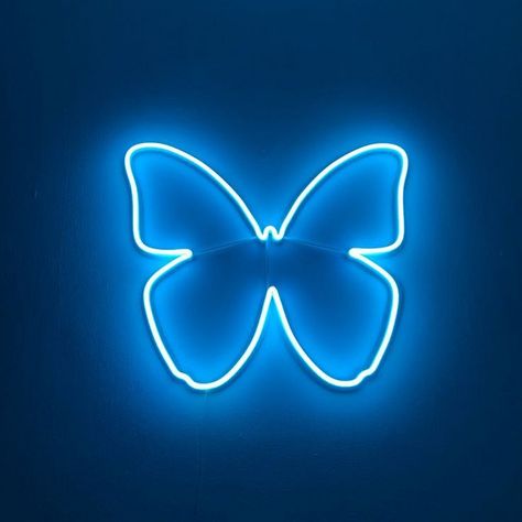 Blue Neon Room Aesthetic, Light Blue Neon Aesthetic, Blue Neon Sign Aesthetic, Blue Butterfly Widget, Neon Butterfly Aesthetic, Neon Blue Widget, Neon Blue Aesthetic Icon, Neon Blue Wallpaper Iphone, Blue Butterfly Icon